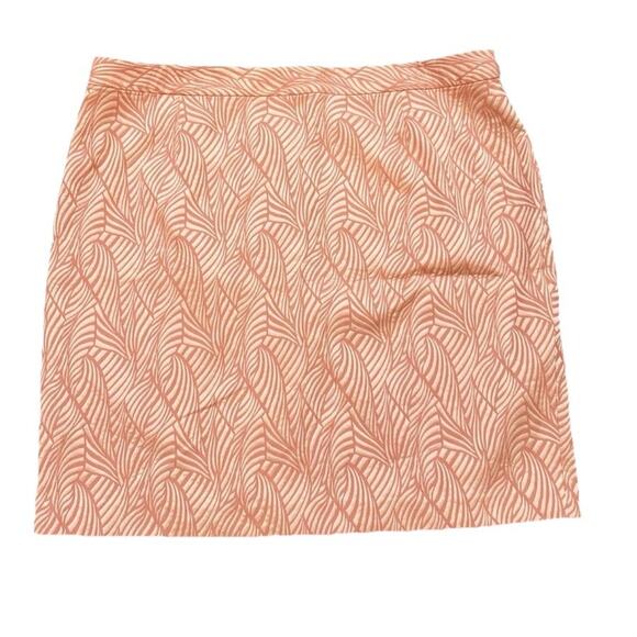 NWT Calvin Klein Women’s Plus 24W Pencil‎ Skirt Peach Fan Embroidered Design - Picture 2 of 15